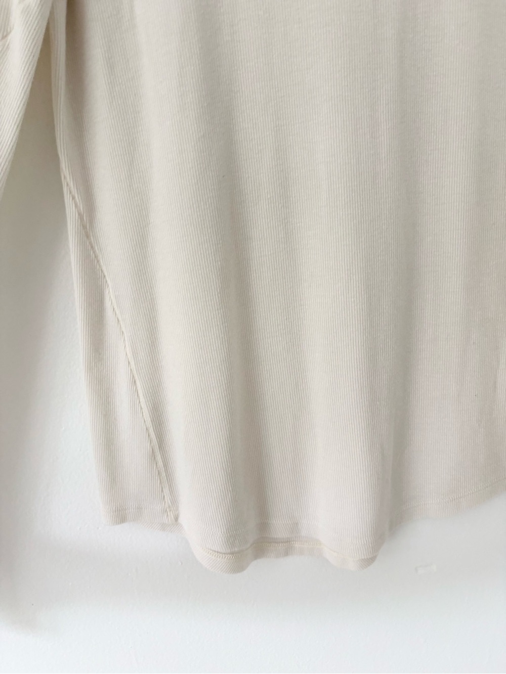Lululemon Natural Ivory Hold Tight Ribbed Long Sleeve Modal Shirt Size 6 - Picture 8 of 11